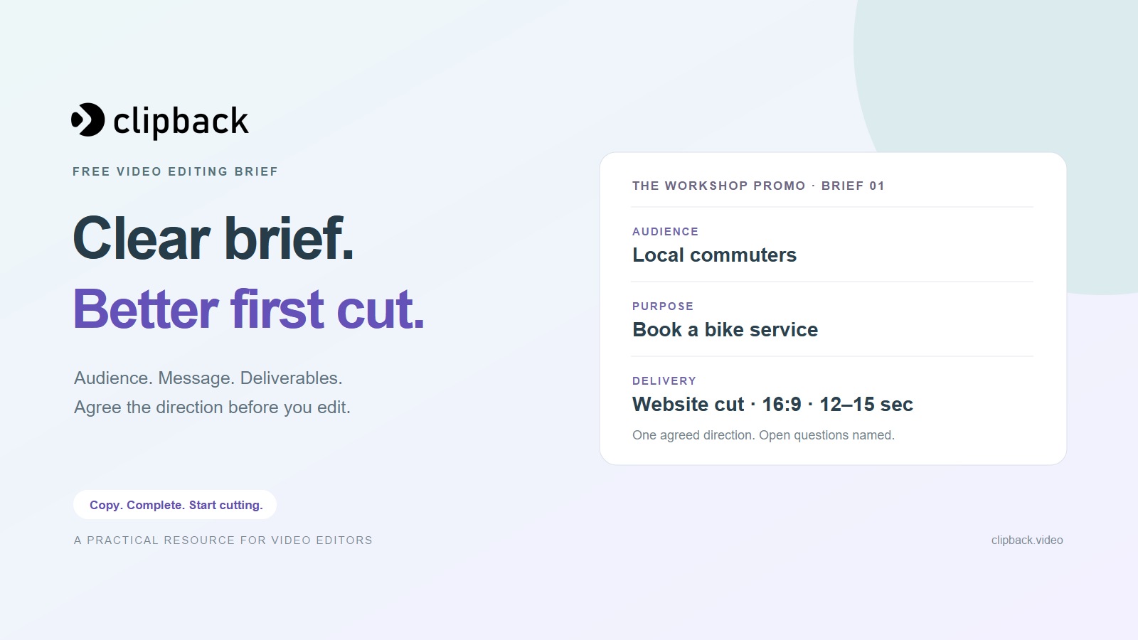 Video Editing Brief Template: Get Clear Direction Before the First Cut